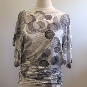 Ellen Tracy Geo Print Batwing Blouse
